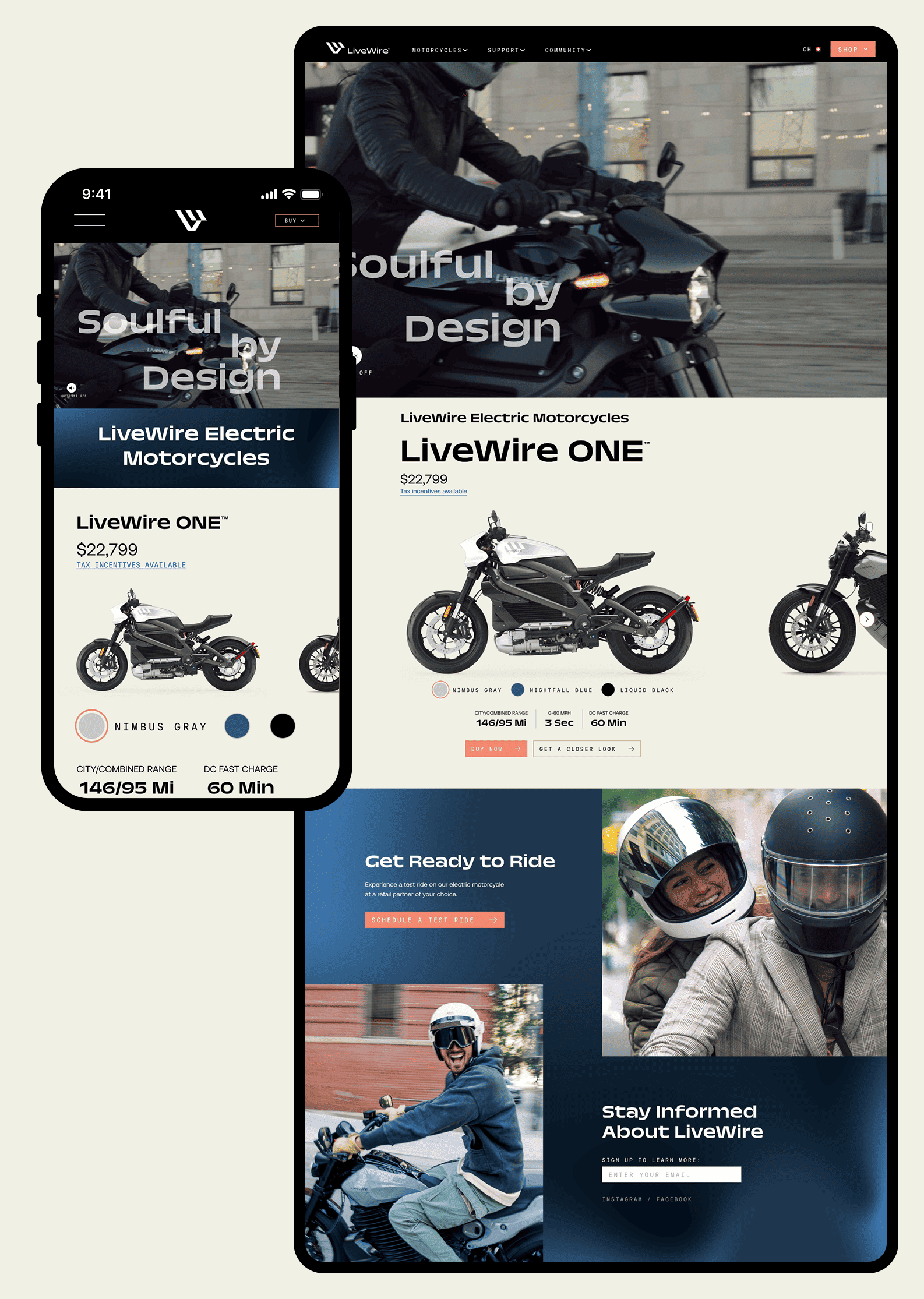 LiveWire electric motorcycle ecommerce preview