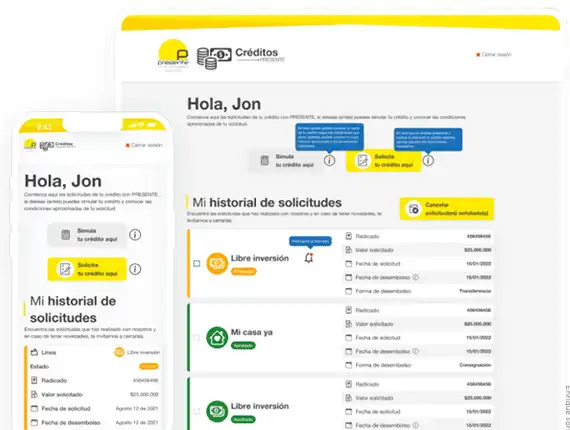 Fondo Presente Responsive Credit Workflow Dashboard