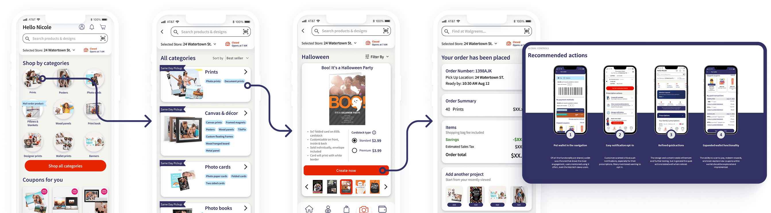 Walgreens app flow screens
